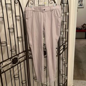 Cream straight legged pants